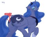  anus big_butt bluedrg19 butt equine female friendship_is_magic horn looking_at_viewer mammal my_little_pony princess_luna_(mlp) pussy simple_background solo white_background winged_unicorn wings 