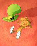  albadune clothing eyes_closed footwear hands_behind_head hat legwear lying male mostly_nude on_back shoes sleeping smile socks solo wander wander_over_yonder 