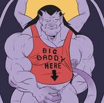  arkanoego biceps big_muscles bottomless clothed clothing disney gargoyles goliath_(gargoyles) hair long_hair looking_at_viewer male muscular nipples pecs penis solo wings 