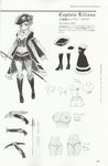  1girl artbook ass back bare_legs blush boots bra breasts butt_crack captain_liliana character_sheet concept_art dress female happy_sex hat hobby_japan long_hair lost_worlds monochorme monochrome panties pasties pirate queen&#039;s_blade queen&#039;s_blade_rebellion scan skirt smile star star_pasties sword thong underwear weapon white_background 