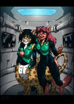  alien anthro better_version_at_source black_hair bottomless breasts cat chakat chakona_space clothed clothing duo feline female forestwalker fur hair m&#039;lai mammal neofur pink_nose red_fur red_hair taur white_fur 