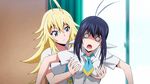  2girls animated animated_gif blonde_hair blue_eyes breast_grab breasts kaminashi_nozomi keijo!!!!!!!! kusakai_mio long_hair multiple_girls standing 