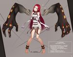  aliceblue bad_id bad_pixiv_id bare_legs bare_shoulders bdsm blue_eyes bound bound_ankles bound_arms chain character_sheet closers detached_arms full_body highres long_hair looking_at_viewer red_hair solo standing straitjacket tears torn_clothes veronica_(closers) very_long_hair 