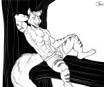  anthro chest_tuft hand_behind_head happy jayfitzmaurice line_art male mammal relaxing rgmbleh rodent squirrel tree tuft 