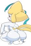  anthro balls big_butt blush breasts bulge butt crouching drawfag erection female humanoid jirachi legendary_pok&eacute;mon looking_at_viewer looking_back nintendo nude open_mouth penetration penis pok&eacute;mon pussy sex simple_background solo tongue tongue_out video_games 