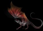  ambiguous_gender claws digital_media_(artwork) dragon fangs gradient_skin grey_skin isvoc membranous_wings nude solo spread_wings standing wings 