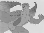  abs animal_genitalia anthro balls big_penis breath_of_fire claws dragon erection forge_(artist) genital_slit looking_back male monochrome muscular muscular_male nipples nude penis ridged_penis ryu_(breath_of_fire) scalie slit story story_in_description video_games wings 
