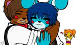  &lt;3 2016 animatronic anthro avian bear bird blue_hair brown_hair chicken clothed clothing datfurrydude eyes_closed female five_nights_at_freddy&#039;s five_nights_at_freddy&#039;s_2 group hair hug humanoid lagomorph machine male mammal orange_hair rabbit robot simple_background toy_bonnie_(fnaf) toy_chica_(fnaf) toy_freddy_(fnaf) video_games white_background white_eyes 