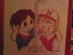  blush maple_(nintendo) mario_golf nintendo plum_(nintendo) smile 