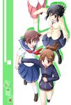  3girls bare_legs bottomless character_request long_sleeves multiple_girls saki tagme takakamo_shizuno 