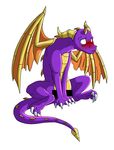  2012 adamsparke anthro blush censor_bar dragon embarrassed male membranous_wings nude scalie solo spyro spyro_the_dragon video_games wings 