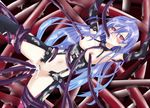  bar_censor blush breast_sucking breasts breasts_outside censored cum cum_in_mouth cum_in_pussy iris_heart kami_jigen_game_neptune_v neptune_(series) purple_hair restrained solo symbol-shaped_pupils tentacle_sex tentacles torn_clothes vaginal vesperia 