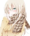  blonde_hair blue_eyes hiro_(hirohiro31) long_hair one_eye_closed original scarf solo 