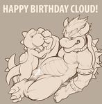  bowser clothing collar cum docking duo english_text foot_fetish foot_lick grin horn koopa leaking legwear licking line_art looking_pleasured male male/male mario_bros monochrome musclegut navel nintendo nude one_leg_up pecs reclining scalie sepia size_difference slit_sex spiked_collar spikes text the_secret_cave tongue tongue_out video_games yoshi 