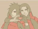  2boys male multiple_boys naruto senju_hashirama uchiha_madara yaoi 