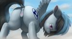  2016 anatomically_correct anatomically_correct_pussy animal_genitalia animal_pussy anus ass_up butt clitoral_winking clitoris cutie_mark equine equine_pussy fan_character feathered_wings feathers female feral hair half-closed_eyes in_heat looking_at_viewer mammal multicolored_hair my_little_pony outside pegasus pussy pussy_juice pussy_juice_drip pussy_juice_string smile solo two_tone_hair wings zippysqrl 