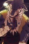  athosvds blood blue_eyes braided_hair fur hair male mammal one_eye_closed 