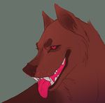  ambiguous_gender canine fangs feral fur mammal mnstr open_mouth simple_background solo teeth tongue tongue_out 