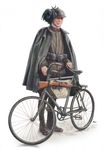  bicycle coat gun helmet italian male_focus military military_uniform original realistic rifle soldier solo uniform weapon world_war_i yoshikawa_kazunori 