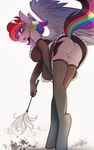  anthro blue_eyes blush butt caught clothed clothing equine fan_character female friendship_is_magic hair looking_at_viewer looking_down maid_uniform mammal multicolored_hair my_little_pony open_mouth pegasus pussy raised_eyebrows solo tongue uniform upskirt wide_eyed wings zero-sum 