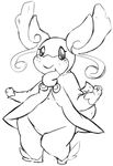  audino black_and_white eyelashes female freckles mega_audino mega_evolution monochrome nintendo pok&eacute;mon roy_mccloud smile solo video_games 