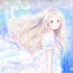  artist_name blonde_hair blue_eyes dress long_hair marnie momochy omoide_no_marnie solo white_dress 