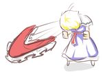  alice_margatroid clenched_hands fighting_stance firing hairband hairband_removed head_down highres peroponesosu. projectile solo standing touhou what white_background 