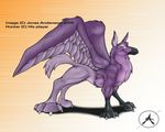  armorine avian gryphon hunter looking_at_viewer smile solo wings 