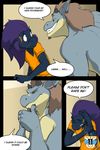  anthro clothed clothing comic dragon duo ear_piercing english_text hair horn lizard male piercing reptile scalie smile teeth tenaflux text 