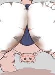  12beat13 anthro beat_you_(artist) big_butt blush bulge butt clothing feline fundoshi grey_background japanese_clothing looking_at_viewer mammal presenting presenting_hindquarters rear_view simple_background tiger underwear 