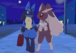  2016 canine detailed_background digital_media_(artwork) enon jackal lucario mammal nintendo outside pok&eacute;mon tagme video_games walking 