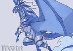  2014 armor blue_scales dragon feral horn male scales solo teeth tenaflux watermark wings 