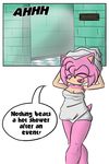  amy_rose comic drying_off female hedgehog mammal public_shower sandunky sonic_(series) text towel video_games 