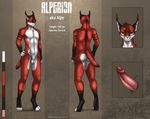  2016 alperion animal_genitalia anthro balls brown_eyes butt caracal cat digital_media_(artwork) eliana-asato erection feline fur looking_at_viewer male mammal model_sheet nude penis simple_background smile solo 