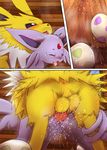  all_fours animal_genitalia animal_penis anus balls blush canine_penis comic doggystyle eeveelution egg ejaculation espeon female from_behind_position jolteon male male/female nintendo one_eye_closed open_mouth orgasm penetration penis pok&eacute;mon pussy pussy_ejaculation pussy_juice sex tongue tongue_out vaginal vaginal_penetration vcrow_shuu video_games 