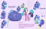  augustbebel belly big_belly big_butt blue_eyes blue_hair butt comic cutie_mark dialogue english_text equine feathered_wings feathers female friendship_is_magic fur hair hooves horn horse mammal multicolored_hair my_little_pony obese overweight pony princess_celestia_(mlp princess_celestia_(mlp) princess_luna_(mlp) purple_eyes simple_background smile text twilight_sparkle_(mlp) unicorn vore winged_unicorn wings 