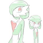  2016 blush female gardevoir nintendo pok&eacute;mon red_eyes simple_background smile solo standing video_games white_background にしくんsp 