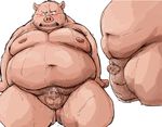  after_orgasm balls blush chode cum cum_drip cum_on_balls cum_on_chest cum_on_penis cum_on_self dripping kotobuki male mammal moobs multiple_poses navel nipples open_mouth overweight penis pig porcine pose pubes sitting solo standing uncut 