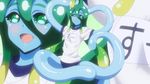  green_eyes gym_clothes monster_musume_no_iru_nichijou slime stretching suu_(monster_musume) tagme 