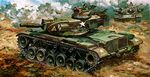  america cannon caterpillar_tracks flying ground_vehicle gun helicopter helmet m60_patton m60a2 machine_gun military military_vehicle motor_vehicle pilot real_life realistic redesign scan takani_yoshiyuki tank tank_focus traditional_media tree turret weapon 