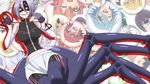  monster_musume_no_iru_nichijou multiple_eyes multiple_girls rachnera_arachnera red_eyes spider_girl tagme white_hair 