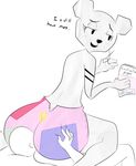  anthro bear big_butt black_nose blush butt butt_grab cartoon_network dialogue english_text eyelashes facesitting female half-closed_eyes hand_on_butt human male mammal open_mouth paper scissors smile sweat teri_(tawog) text the_amazing_world_of_gumball unknown_artist 