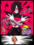  &lt;3 &lt;3_eyes alligator anthro biting_lip black_hair blonde_hair blue_hair blush bratty_(undertale) breasts brown_fur burgerpants cat catty_(undertale) cleavage clothed clothing crocodilian english_text feline female fur gloves group hair hat lipstick machine makeup male mammal mettaton multicolored_hair open_mouth pink_eyes pose purple_fur reptile robot satsuki-udon scalie sweat text tongue tongue_out two_tone_hair undertale video_games yellow_eyes 