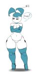  black_eyes blue_hair blush boots breasts cleavage elbow_gloves gloves high_heel_boots high_heels hourglass_figure jennifer_wakeman jenny_wakeman my_life_as_a_teenage_robot nsfwskully nude robot_joints screaw screw thick_thighs thigh_boots thighhighs thighs twintails 