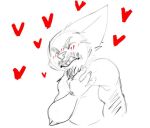  &lt;3 2018 4_fingers anthro arm_tuft beard biceps big_deltoids big_ears big_muscles blush blush_lines bristol cheek_tuft chin_tuft claws digital_media_(artwork) ear_tuft ears_back elbow_tufts embarrassed eyebrows eyes_closed facial_hair facial_tuft fan_character fingers guide_lines half-length_portrait humanoid_hands league_of_legends magnus_(bristol) male male_anthro mammal manly muscular muscular_anthro muscular_male mustache open_mouth pivoted_ears portrait red_heart restricted_palette riot_games sharp_teeth short_anthro short_male simple_background sketch solo teeth thick_eyebrows three-quarter_view tuft video_games white_background yordle 