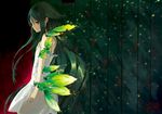  dress flat_chest green_eyes green_hair hrd leaf long_hair saya saya_no_uta solo 