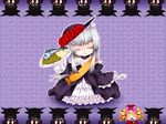  aoi_mitsuru blonde_hair blush bow chibi choker closed_eyes dress drill_hair fish flower frills gaap goatman hat highres long_hair mini_hat mini_top_hat multiple_girls pink_bow ribbon silver_hair spoon top_hat umineko_no_naku_koro_ni virgilia 