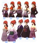 artist_request atlus bow dress highres kirijou_mitsuru long_hair looking_at_viewer official_art persona persona_3 red_hair uniform 