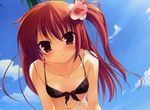  bikini long_hair red_eyes redhead sky swimsuit 