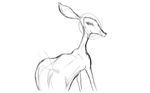  butt cervine deer feral giselle looking_at_viewer mammal open_season pencil_(artwork) raised_tail traditional_media_(artwork) 